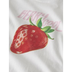 NAME IT Kids Farinaz Kortærmet Kort Top - Bright White / Strawberry