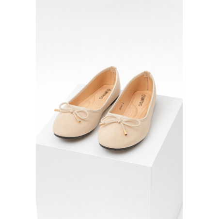 VANTING Ballerina Dame Sko - Pale Apricot