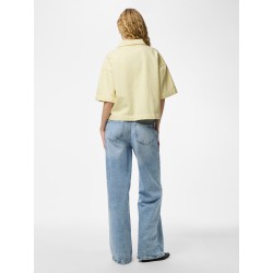 PIECES Sky kortærmet denim skjorte - French Vanilia