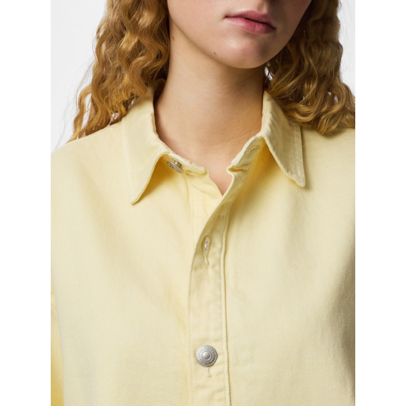 PIECES Sky kortærmet denim skjorte - French Vanilia