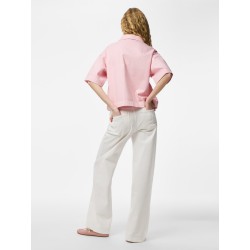 PIECES Sky kortærmet denim skjorte - Roseate Spoonbill