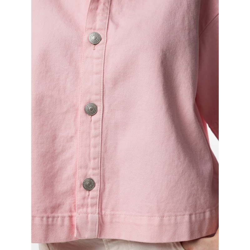 PIECES Sky kortærmet denim skjorte - Roseate Spoonbill