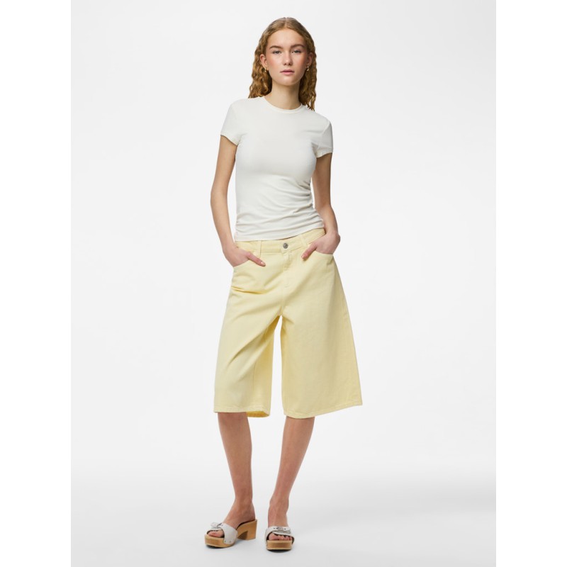 PIECES Sky denim shorts - Roseate Spoonbill