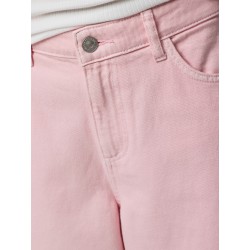 PIECES Sky denim shorts - Roseate Spoonbill