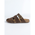 ITALIA Slip-on Flade Ruskinds Mules - Mørkebrun