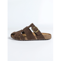 ITALIA Slip-on Flade Ruskinds Mules - Mørkebrun