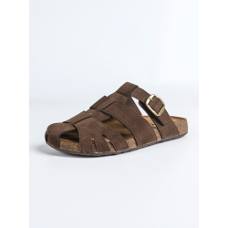 ITALIA Slip-on Flade Ruskinds Mules - Mørkebrun