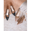 ITALIA Fiskenet Design Stilethæle med Slingback - Beige