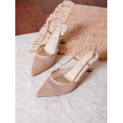 ITALIA Fiskenet Design Stilethæle med Slingback - Beige