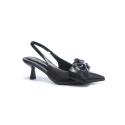 ITALIA Slingback Pumps M. Sløjfe - Sort