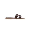 ITALIA  Enkle Flade Slip-In Mules - Brun