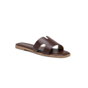 ITALIA  Enkle Flade Slip-In Mules - Brun
