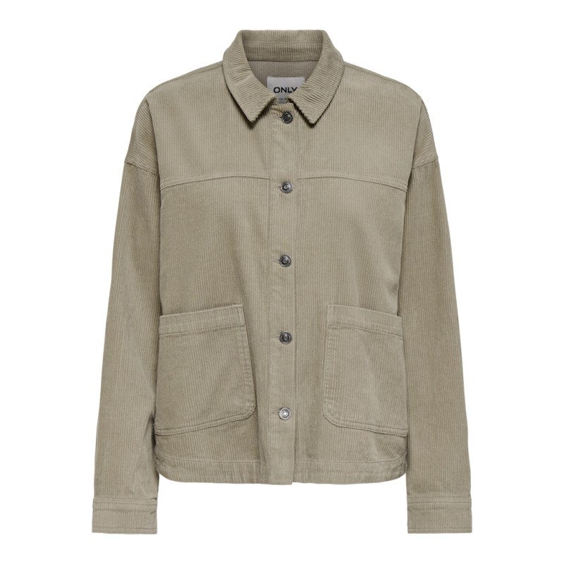 ONLY Kana Corduroy langærmet jakke - Silver mink