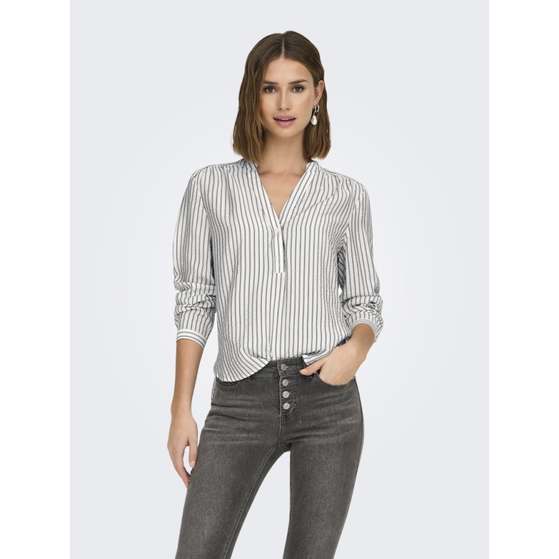 JDY Barbara life langærmet bluse - Cloud Dancer