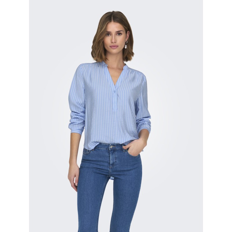 JDY Barbara life langærmet bluse - Frozen Fjord