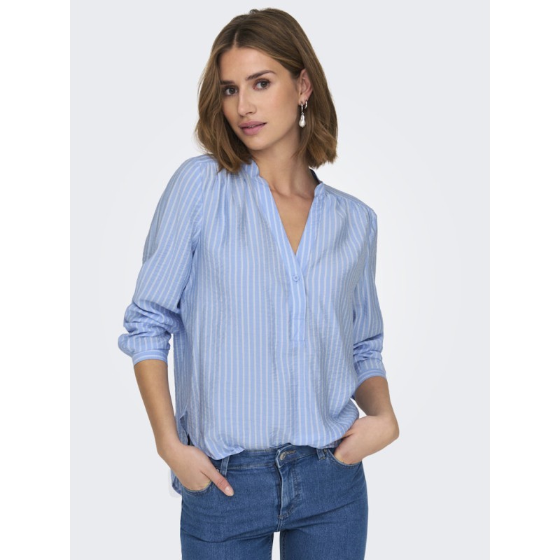 JDY Barbara life langærmet bluse - Frozen Fjord