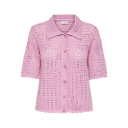 JDY Robin S/L Strik Cardigan - Bonbon