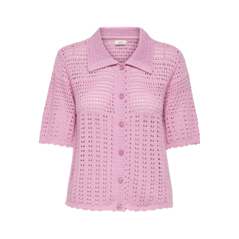 JDY Robin S/L Strik Cardigan - Bonbon