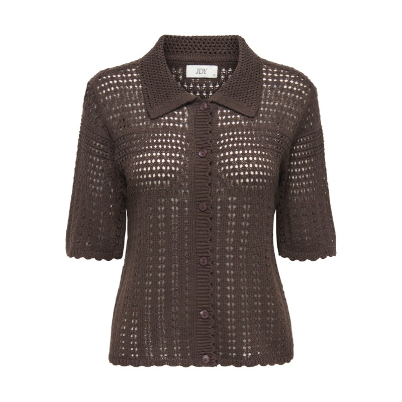 JDY Robin S/L Strik Cardigan - Bracken