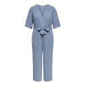 ONLY CARMAKOMA Josee Metta kortærmet jumpsuit - Faded Denim