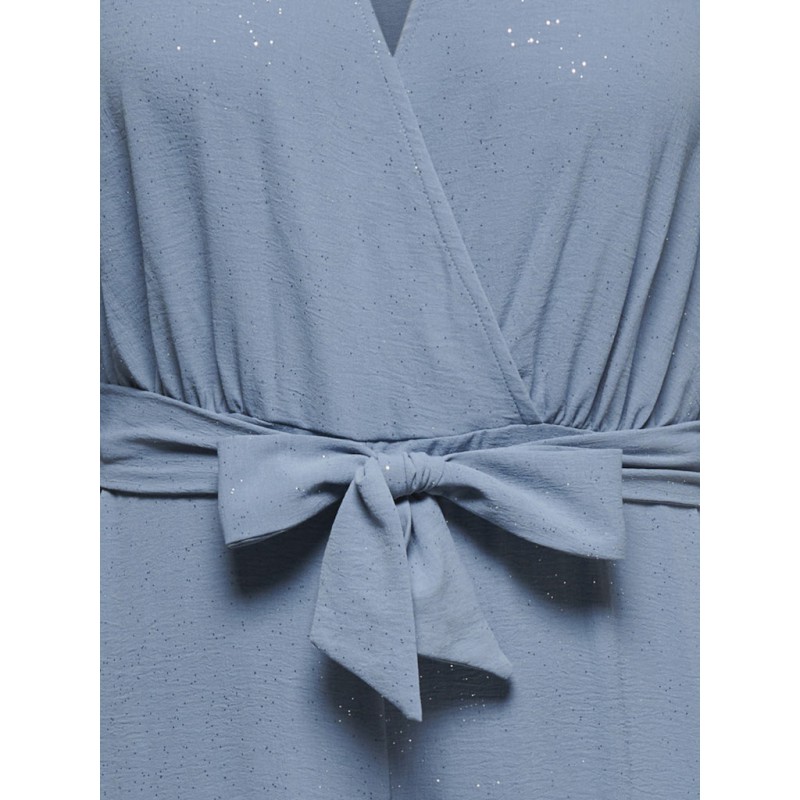 ONLY CARMAKOMA Josee Metta kortærmet jumpsuit - Faded Denim