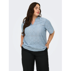 ONLY CARMAKOMA Hellen kortærmet t-shirt - Faded Denim