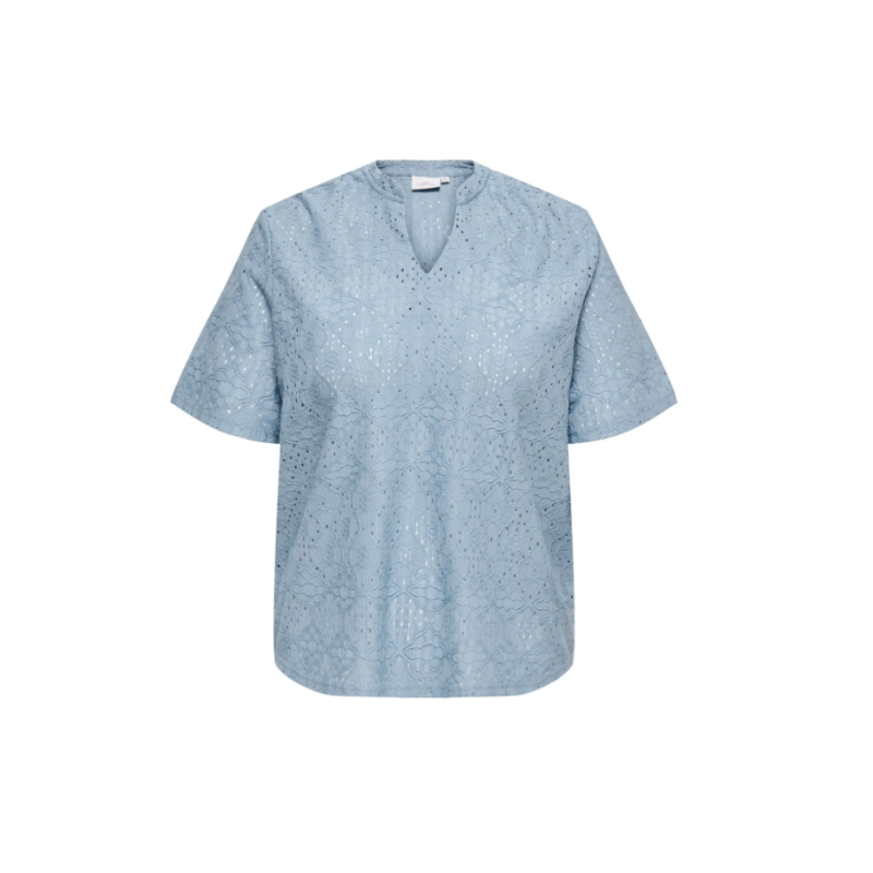 ONLY CARMAKOMA Hellen kortærmet t-shirt - Faded Denim