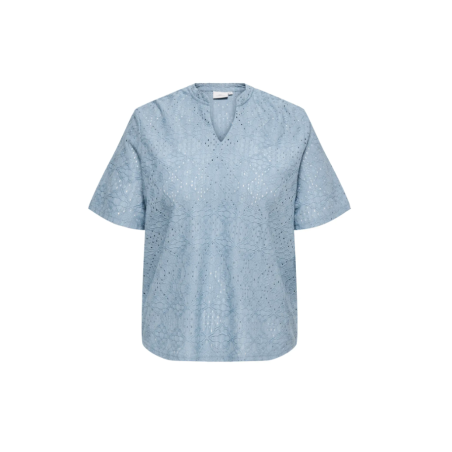 ONLY CARMAKOMA Hellen kortærmet t-shirt - Faded Denim