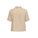 ONLY CARMAKOMA Goa kortærmet hør skjorte - Oxford Tan