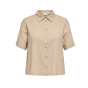 ONLY CARMAKOMA Goa kortærmet hør skjorte - Oxford Tan