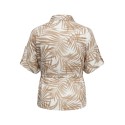 ONLY CARMAKOMA Siesta kortærmet hør t-shirt - Bright white