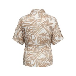 ONLY CARMAKOMA Siesta kortærmet hør t-shirt - Bright white