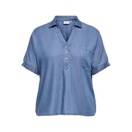 ONLY CARMAKOMA Christa life kortærmet t-shirt - Medium Blue denim