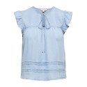 ONLY Charis Life kortærmet top - Light Blue Denim