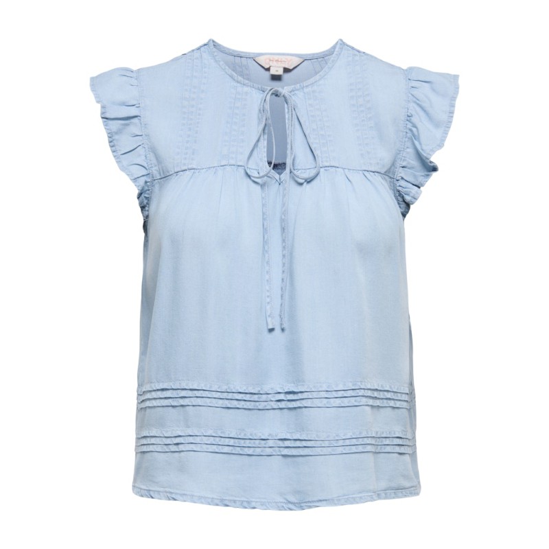 ONLY Charis Life kortærmet top - Light Blue Denim