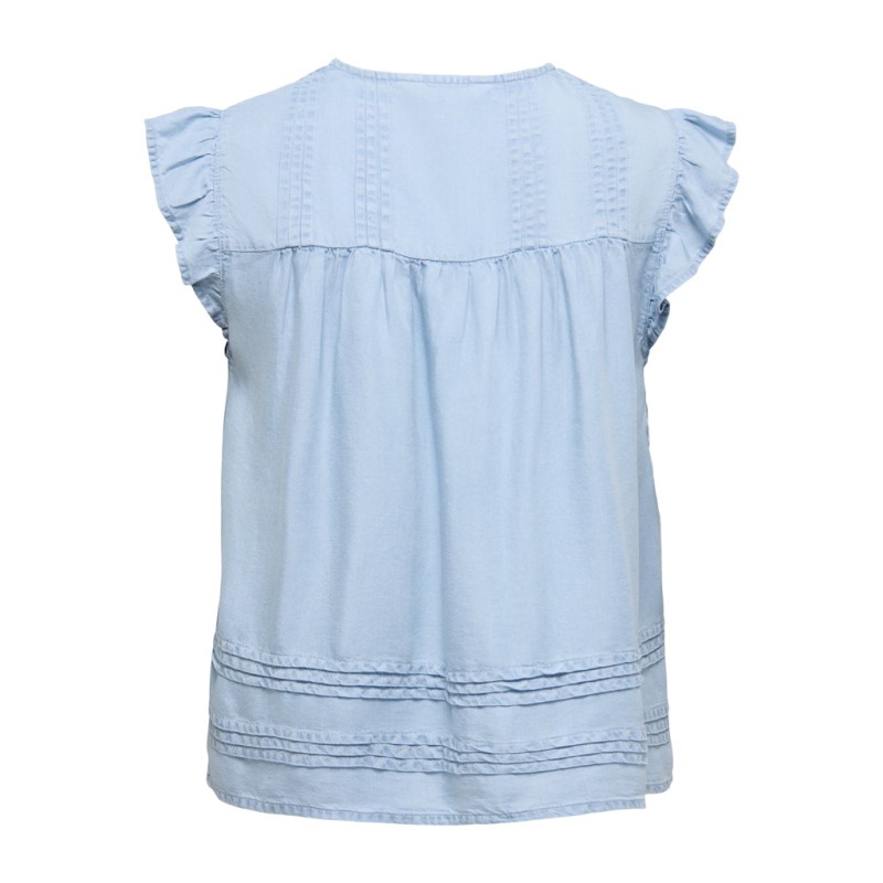 ONLY Charis Life kortærmet top - Light Blue Denim