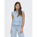 ONLY Charis Life kortærmet top - Light Blue Denim