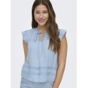 ONLY Charis Life kortærmet top - Light Blue Denim
