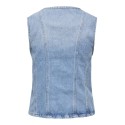 ONLY Aya kortærmet denim vest - Light Blue Denim