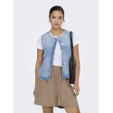ONLY Aya kortærmet denim vest - Light Blue Denim
