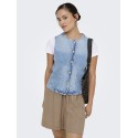 ONLY Aya kortærmet denim vest - Light Blue Denim