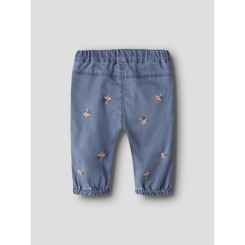 NAME IT BABY Rose Broderede Jeans 5321 - Light Blue Denim / Flower