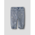 NAME IT BABY Rose Broderede Jeans 5321 - Light Blue Denim / Flower