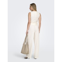 ONLY Goa kortærmet hør vest - Cloud Dancer