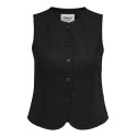ONLY Goa kortærmet hør vest - Black