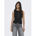 ONLY Goa kortærmet hør vest - Black