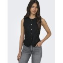 ONLY Goa kortærmet hør vest - Black