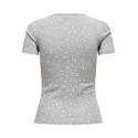 JDY Lucky kortærmet T-shirt - Light Grey Melange