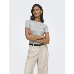 JDY Lucky kortærmet T-shirt - Light Grey Melange