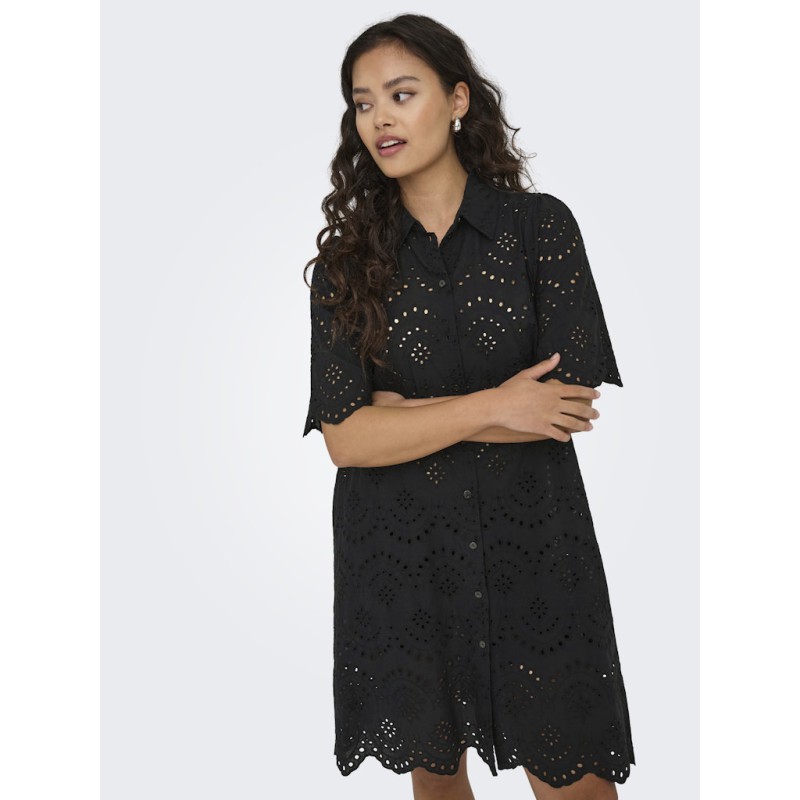 ONLY Valais kortærmet Kjole - Black